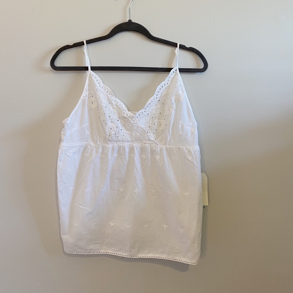 Rachel Aswell White Pajama Set Tank and Shorts